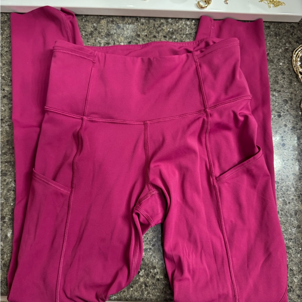 Pink High-Waisted Leggings